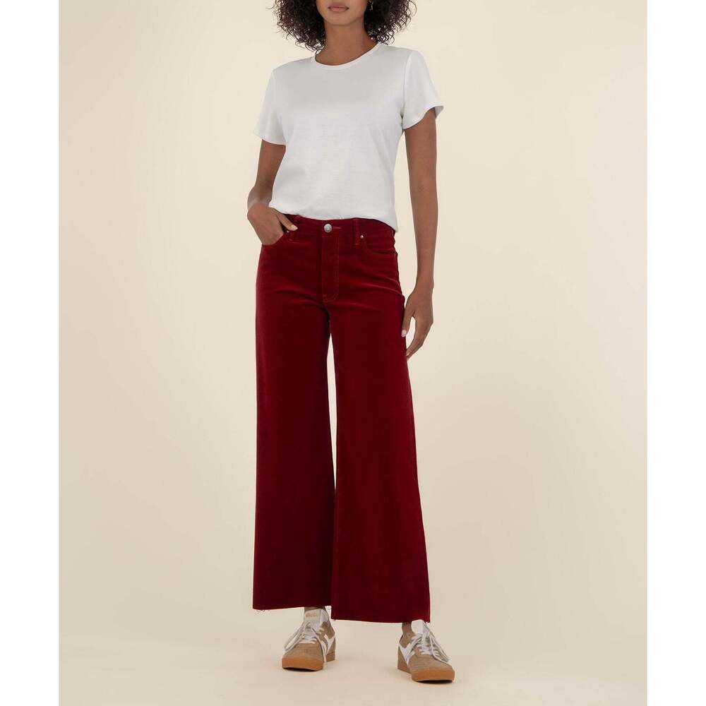 Kut from the Kloth Meg Corduroy High Rise Wide Leg Size 66 / Red